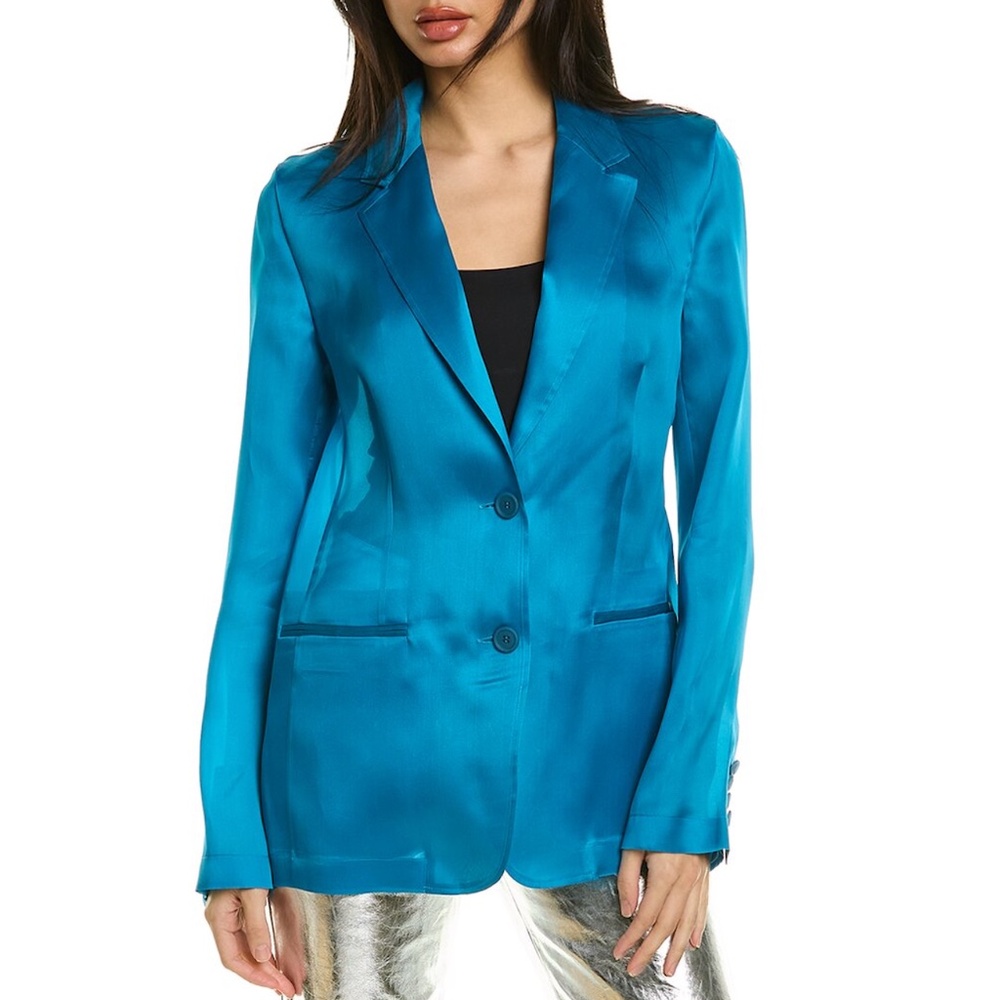 Helmut Lang Silk Organza Blazer - 4 - GUC - Topaz